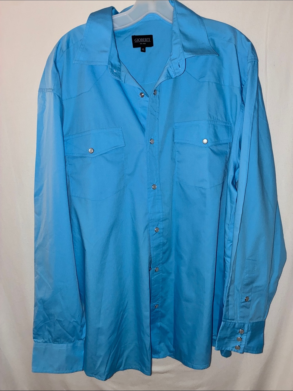 Gioberti Bright Blue Snap-Front Shirt